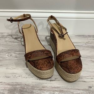 Brand new Espadrille snake print sandals